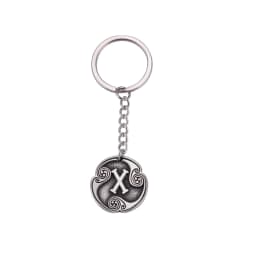 EUEAVAN Retro Mysterious 24 Runes Keychain Norse Viking Jewelry Courage Charm Letter Amulet Keyring for Women Men Accessories