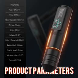 XNET Vane Wireless Tattoo Pen Machine Powerful Brushless Motor with Touch Screen Battery Capacity 2400mAh for Tattoo Artists