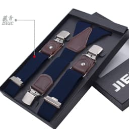 Leather Suspenders Men 3.5cm Y-Back 3 Clips Male Suspensorios Adjustable Elastic Trouser Braces Strap Belt Suit Accessories