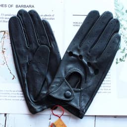 Women's Single-Layer Unlined Thin Driving Leather Gloves Hollow Style Outdoor Cycling Driver Gloves Free Shipping