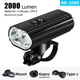 CYCLAMI Bicycle Bike Headlight BR 2000 AI 1200 Lumen High Brightness MTB Road Cycling Safety Aluminum Alloy Front Lamp