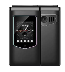 HAMTOD T8 Classic Fashion Clamshell Flip Feature Phone 4G VoLTE Dual HD Screen 2.8" Main IPS Display + 1.77" Outer Screen Big Font Big Icons One Touch SOS Emergency Call 1500mAh Large Battery Easy Simple Operation Unbreakable Basic Mobile Cell Phone For S