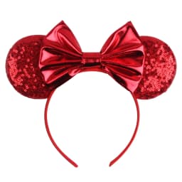 Cute Women Mouse Ears Leopard Print Headbands for Girls Baby Women Sequins 5"Bows Hair Accessories Adults Hairbands Kids Gift