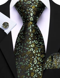 Elegant Spring Style Flower Men Tie Set Casual Wedding Business Necktie Hanky Cufflinks 3PCS Suit Accessories Mint Green Pink