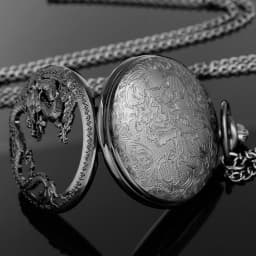 Flying Dragon Embossed Hollow Digital Quartz Pocket Watch Men's High Quality Necklace Timing Pendant Women's Jewelry Gift Clock