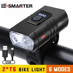 BK02 Bike Light T6 LED USB Rechargeable Bicycle Lights 6 Modes MTB Flashlight Bicycle Headlight for Cycling Bicycle Front Lamp