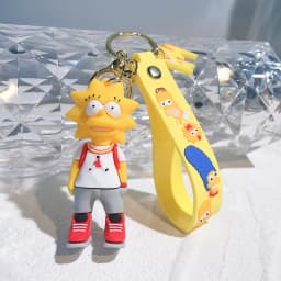 Cartoon The Simpsons Keychain Lisa Bart Homer J. Simpson Keyring Backpack Creative Car Key Chain Accessorie Toys Christmas Gifts