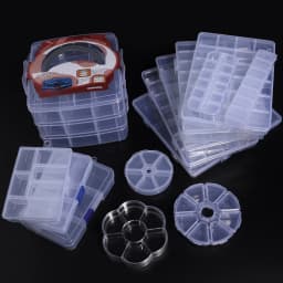 1Pc Multifunctional Clear Plastic Organizer Box with Grids Container Craft Storage for Beads Organizer Art DIY Jewelry