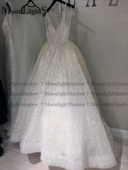 Moonlight Glitter Women's Wedding Dress v neck tailoring Backless wedding dresses gelinlik Arabic Bridal Gown Customized Plus