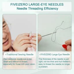40 PCS Large Eye Beading Needles 7 Sizes Sewing Sharp Leather Needle Embroidery Thread with Threaders for Handsewing Art Crafts