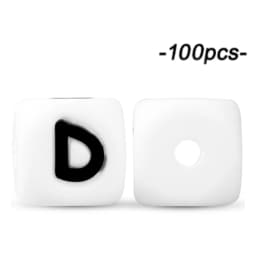 100Pcs 12mm Letter Silicone Beads for DIY Name Jewelry Making Bracelet Necklace Beaded Pen Accessories Keychain Beads Craft