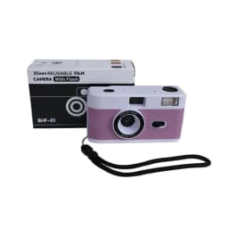 Vintage Retro 35mm Reusable Film Camera Fixed Focus Lens Manual Film Winding and Rewinding Built-in Flash Non Disposable Camera