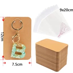 50pcs Keychain Display Cards with Self-Sealing Bags Keychain Card Hold Cardboard for Keyring Jewelry Display Packaging Wholesale