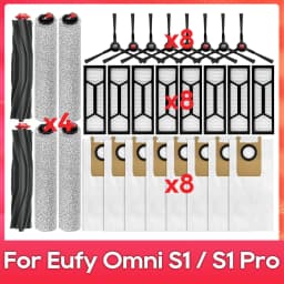 Fit For ( Eufy Omni S1 / S1 Pro / T2071 / T2080 ) Part Accessory Main Side Brush Mop Hepa Filter Dust Bag Replacement Kit