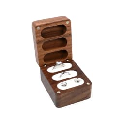 Walnut Wooden Ring Box for Proposal Blank Wood Earring Rings Jewelry Boxs Engagement Ring Box Wedding Ring Box Anniversary Gifts