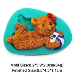 Cute Mini Bear Silicone Mold Fondant Cupcake Chocolate Biscuit Sugarcraft Kitchen Baking Cake Decorating Tools DIY Epoxy Mould