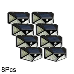 1~8Pcs 100LED Solar Lights with 270° Wide-Angle Motion Sensor 3 Modes Outdoor Waterproof Solar Wall Lights for Gate Yard Garage
