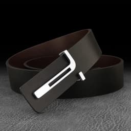 High Quality Casual T Letter Belt Men Leather Smooth Buckle Fashion Personality Belt Young Men Casual Cowhide Ceinture Homme