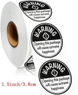 500Pcs/roll Black White Adorable Warning Sticker Labels Extreme Happiness Labels for Business Gift Wrapping Decoration