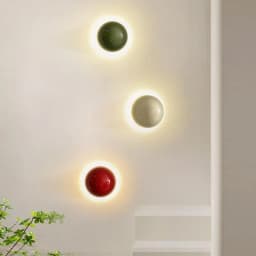 Modern Led Wall Lamp Red Round Metal Wall Lights for Bedroom Living Room Corridor Ceiling Lamp Designer Cream Decorative Room