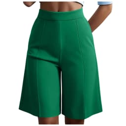 Summer New Work Straight Shorts Women's Workwear High Waist Solid Casual Knee Length Pants Office Lady Classic Loose Shorts
