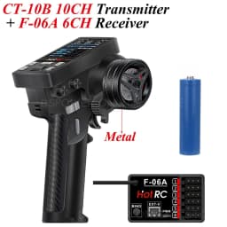 HotRC CT10B 10CH Channel Transmitter CT-10B 2.4G Remote Control 18650 Battery F-10A F-01A 6/8/10CH Gyro Receiver for RC Car Boat
