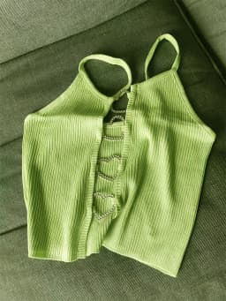 2026 New Sexy Solid Ribbed Crop Sleeveless Top - Back Heart Decor Cami Top for Women Perfect for Spring & Summer