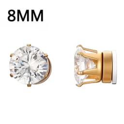 1Pairs Crystal Strong Magnetic Ear Stud Clip Earrings for Men and Women Punk Round Zircon Magnet Earrings Non Piercing Jewelry