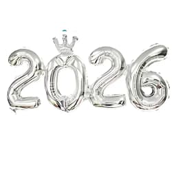 2026 Crown Number Foil Balloons, Happy New Year Eve Party Decorations, Photo Booth Props & Christmas Home Decor Supplies