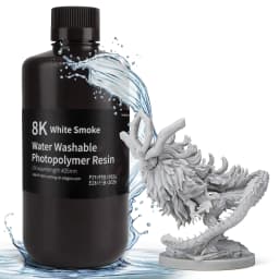 ELEGOO 8K 3D Printer Resin 405nm Water Washable Resin UV-Curing Resin Best for SATURN 2 8K 3D Printer Space Grey 1000g