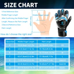 Professional Soccer Goalkeeper Goalie Gloves - Super Superior Grip, Finger Protection for Adults, Youth, Kids (Size 4-10)
