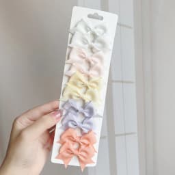 10Pcs/Set Solid Color Kids Bows Hair Clips for Baby Girls Handmade Ribbon Bowknot Hairpin MiNi Barrettes Hair Accessories