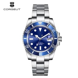 Full Custom Corgeut NH35 Automatic Watch Men Diver 100M Sapphire Ceramic Bezel Steel Personalized Logo Dial Crown Caseback