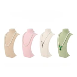 Arctic Snow L Shape Velvet Neck Mannequin Bust Necklace Jewelry Pendant Display Stand Counter Showcase Prop Organizador