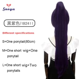 Snoya Synthetic 80cm Versatile Long Straight Claw Clip Ponytail Extensions for Ancient Costume Design Red Purple Pink Blue Black