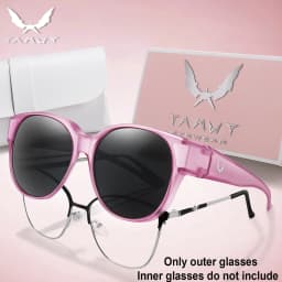 Over Glasses with Box Cover Over Myopia Eyeglasses Unisex Round Shades with UV Protection Outdoor Sports Fishing Hiking Cycling