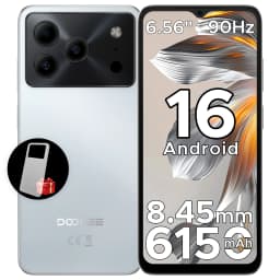 DOOGEE Note 56 Latest Android 16 Smartphone 6.56" 6150mAh Large Battery 24GB RAM(3+21) 64GB ROM Support Face Unlock Mobilephone