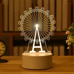 3D Acrylic LED Night Light USB Powered Bedroom Bedside Decor Night Lamp Birthday Kid Gifts Table Ornaments Novelty Lighting