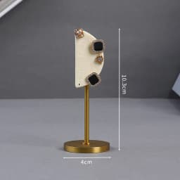 Beige Jewelry Display Props with Metal Base Earring Necklace Organizer Holder Jewelry Counter Earrings Rings Display Stand