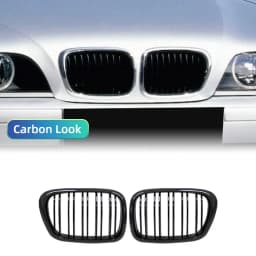 For BMW E39 5 Series 525 528 530 Gloss Black Grille Car Front Hood Grill Kidney Grilles Racing Grill 99-03 Accessories Dual Line