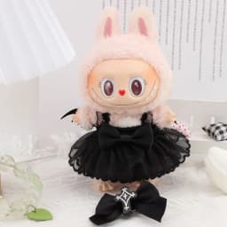 For Labubu Doll Clothing A skirt with black bat wings Halloween Doll Costumes 17cm Clothing Shoes Doll DIY Accessories