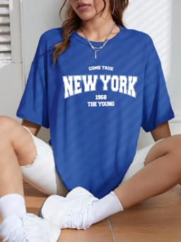 When 1968 The New York Is Young Cotton Woman Tshirts Oversize Daily Tshirts Creativity Streettshirt Individual Casual Clothes