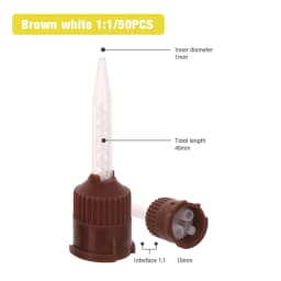 50/100PCS Dental Mixing Tips 1:1 Dental Silicone Tips Printing Gun Mixing Tips Dental Materials Dental Supplies Mixing Tube