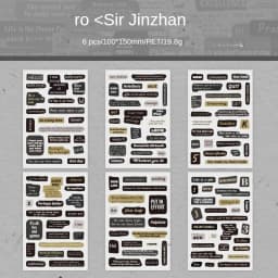 JIANWU 6 Sheets Heart Language Breif Notes Series Vintage Text Material Collage PET Sticker Creative DIY Journal Stationery