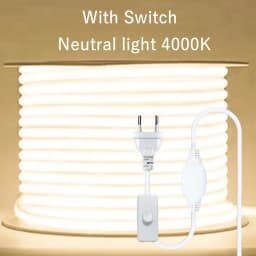 220V COB LED Lamp Strip 1-30M Switch/Dimmable Power EU Plug RA90 Outdoor Garden 288LEDs/m FOB LED Tape Bedroom Kitchen Lighting