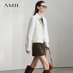 AMII 2025 Autumn Concise for Loose Casual Wide-leg Female pants Elegant Office Lady Simple Shorts Bottoms 12523083