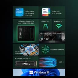 Bmax B6 Plus Mini Pc Intel I3-1000Ng4 Windows 11 Pc 12Gb Ram 512Gb Ssd Wifi 5 USB 3.0 USB * 3 HDMI * 2 Bluetooth Type-C Mini Pc