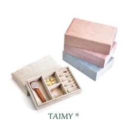 TAIMY Velvet Personalized Custom Logo Jewelry Box Storage Jewellery Tray Dressing Table Organizer