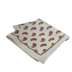 Vintage Print Pocket Square Men's Formal Handkerchief for Suit Tuxedo & Business Wear Elegant Orange Patterned Chest Scarf