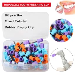 100Pcs/Box Dental Rubber Latch type Polishing Prophy Cups Soft Hard White Blue Green Mix Colorful Polish Disposable Cup Dentist